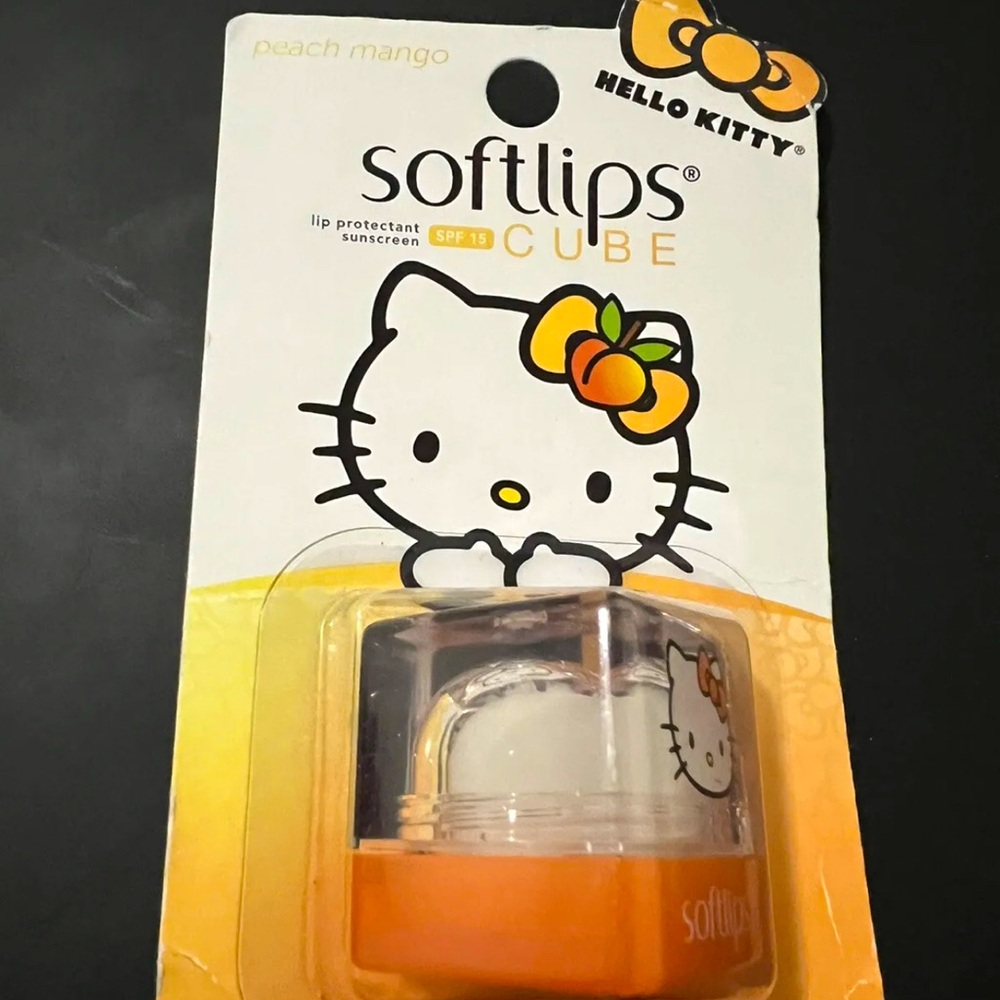 1 Softlips Lip Balm Cube Peach Mango SPF15 HELLO KITTY by Sanrio Limited Edition